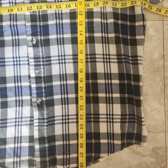 M71 Windridge Casual Blue and Black Plaid Button-Down Shirt - Picture 9 of 9